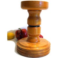 Vintage Holz Sockel Kerzenhalter Hohe Holzsäule, Hochzeitsdeko von vintagdesign