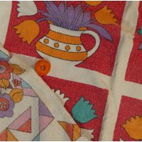 Vintage Frottee Geschirrtuch Set 2 Bunt Küche Towels Seventies 70Er Jahre Kitchen Mid Century Retro Terry Cloth Fabric Sewing Material von vintageBagsAndCo