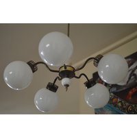 Lampe Space Age Atomic Deckenlampe Opalglas. 1960/70 Mid Century von vintageLightAndHome