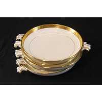 Set Von 5 Stück Westminster, Mintons, Englisch China, Fine Teller, Schalen, Ostern Weiß, Gold, Hochzeit von vintageatmosphere