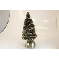 Vintage Flaschenbürstenbaum, 18 Zoll, Komplett Dekoriert, Weihnachtsdekoration, Wohndekor, Weihnachten, Weihnachtsbaum, Wohndekor von vintageatmosphere