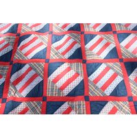 Vintage Patchwork Quilt, Twin Size, Americana, 1960Er Jahre, Alter Stoff, Cottage Chic, Decke, Sommer, Bettwäsche, Sofadecke von vintageatmosphere