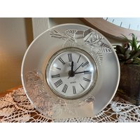 Vintage Akzent Uhr, Quarz, Floral, Rund, Kunststoff, 6", Vanity Clock B106-4-2 von vintagebcindy