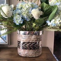 Kupferfarbene Geätzte Quecksilbervase Oder Votivhalter Aus Glas von vintagebohemianstyle