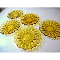 5 Teller Glas Bernstein Vintage von vintagehappimillAT