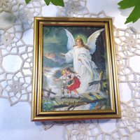 Schutzengel-Bild Im Rahmen Hinter Glas von vintagehappimillAT