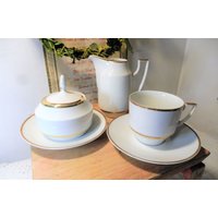 Vintage Kaffee Set Porzellan 6-Teilig Mit Goldrand von vintagehappimillAT