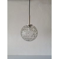 Beautiful Doria Ball Design Grey Blown Glass Pendant Lamp - 1970S Germany von vintageinmode