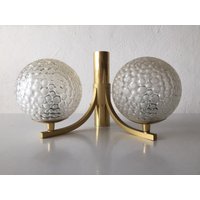 Exceptional Kaiser Stil Brass & Bubble Ball Glass 2 Armed Sconce - 60S Germany von vintageinmode