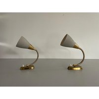 Grey Metal & Brass Pair Of Wall Lamps, 1970S, Germany von vintageinmode