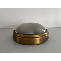 Italian Glass & Brass Ceiling Lamp, 1960S, Italy Italian Glass & Brass Ceiling Lamp, 1960S, Italy von vintageinmode