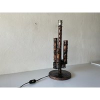 Italian Rare 4 Tubes Brutalist Design Heavy Table Lamp, 1960S, Italy von vintageinmode