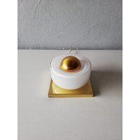 Limburg 2941 Opal Ice Glass & Brass Wall Sconce - Exceptional Beauty 1960S Germany von vintageinmode