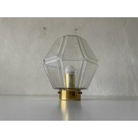 Limburg Glass & Brass Flush Mount Ceiling Lamp, 1960S, Germany von vintageinmode