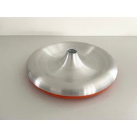 Metalic Grey & Orange Space Age Flush Mount Ceiling Lamp, Germany, 1970S von vintageinmode