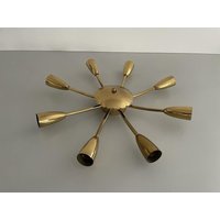 Mid Century Brass 8-Armed Sputnik Ceiling Lamp, 1950S, Germany von vintageinmode