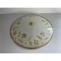 Mid-Century Brass & Glass With Flower Motifs Xxl Casino Flush Mount Light By Brevettato, 1950S, Italy von vintageinmode