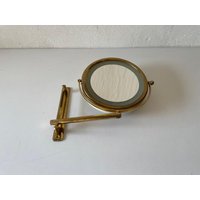 Mid Century Modern Brass - White Metal Body Closer View Excellent Adjustable Mirror, 1960S, Germany von vintageinmode