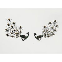 Pair Of Peacock Decorative Wall Hanging Plaques von vintageinmode
