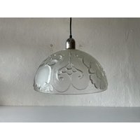 Peill Und Putzler 3 Dimensional Artwork On Heavy Glass Rare Ceiling Lamp, 1970S, Germany von vintageinmode