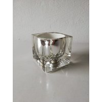 Peill & Putzler Solid Glass Cube Shaped Table Lamp - 1970S Germany von vintageinmode