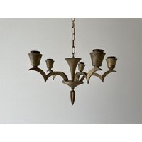 Unusual Arc-Shaped 5 Armed Sputnik Chandelier, 40S/50S, France von vintageinmode