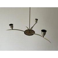 Unusual Leaf-Shaped 3 Armed Sputnik Chandelier, 40S/50S, France Unusual Leaf-Shaped 3 Armed Sputnik Chandelier, 40S/50S, France von vintageinmode