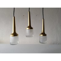 staff Gorgeous Triple Heavy Ice Glass Cascade Pendant Lamp, 1960S Germany von vintageinmode
