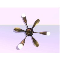 Sehr Seltene Spider Sputnik Deckenlampe Rockabilly Frühe 50Er Jahre 3-Flammig von vintagenerator