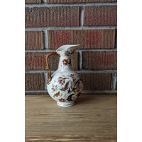 Antike Handbemalte Keramik Blumen Und Blätter Krug/Ewer, Boho Blumenvase, 7.25" Höhe, Anfang Der 1900Er Jahre von vintagenorthfinds