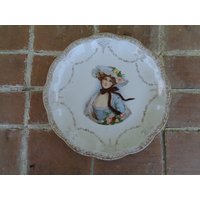 Vintage Teller Crescent China Gibson Girl Portrait 10"Antik Cottage Chic von vintagerose1234