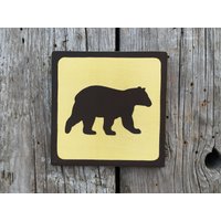 Bären-Symbol-Zeichen | Handgemachte Siebdruck Zeichen Nationalpark-Symbolzeichen State Park Vintage Grizzly Bear Wildlife Tiere von vintagesigns