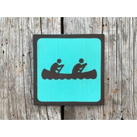 Kanu-Icon-Zeichen | Handgemachte Siebdruck Zeichen Nationalpark-Symbolzeichen State Park Vintage Lake River Camping Kanu-| Camp von vintagesigns
