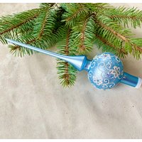 Blaue Weihnachtsbaumspitze 10 Zoll, Baumspitze Antik Weihnachtsschmuck Ornament von vintagestoreworld