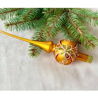 Gold Weihnachtsbaumspitze 10 Zoll, Baumspitze Antik Weihnachtsschmuck Ornament von vintagestoreworld