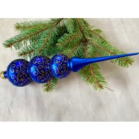 Große Blaue Weihnachtsbaumspitze 16 Zoll, Baumspitze Antik Weihnachtsschmuck Ornament von vintagestoreworld