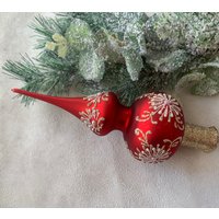 Kleiner Roter Christbaumschmuck 20 cm, Baumspitze Antik Weihnachtsschmuck Ornament von vintagestoreworld