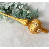 Vintage Weihnachten Glas Baumspitze 23 cm, Antike Christbaumschmuck Ornament von vintagestoreworld
