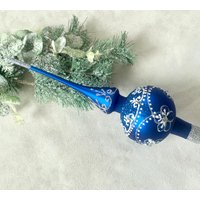 Vintage Weihnachten Glas Baumspitze 9 Zoll, Antike Weihnachtsverzierungen Ornament Oben von vintagestoreworld