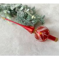 Vintage Weihnachten Glas Baumspitze 9 Zoll, Antike Weihnachtsverzierungen Ornament Oben von vintagestoreworld