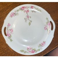 Wunderschöne Antike Z.s.&c Bavaria Pink Rosen 11" Servierplatte von VintageTinkerInk