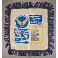Souvenir World Ii U S Air Force Mother Poem Pillow Cover Der 1940Er Jahre Rayon Mint 21x22 Handbemalten Rosen von vintagevasso