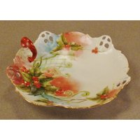 Teller Tibbit Rosenthal B R C Moliere Germany Beeren Handbemalt Lochgriff 6In Durchmesser Atemberaubende Farben 2 in Groß von vintagevasso