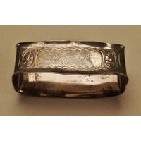 sterling-Serviettenring Alfred Halter Gravierte Antik Handarbeit Laubbaume Design App 2 X 1 In von vintagevasso
