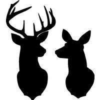 Buck Und Doe Deer Silhouette Schablone Oder Aufkleber, Gesamtgröße Zusammen Ca 16 Quer X 18 Hoch Schablone Brett Ist Nicht Enthalten von vinylexpress