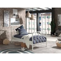 BRONXX Metallbett im coolen Look Weiß matt, Liegefläche 90 x 200 cm von vipack