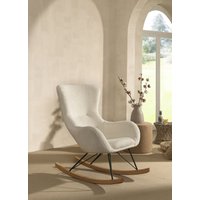 Comfortabler Schaukelstuhl, Bezug Bouclé Creme-Weiß Comfortabler Schaukelstuhl, Bezug Bouclé Creme-Weiß von vipack