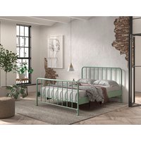 Jugendbett BRONXX mit Liegefläche 160 xx 200 cm, Ausf. Metall Olivegrün matt von vipack