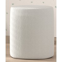 Polsterhocker MOON in Rund, 41,5 cm hoch, Bezug trendiger Boucle Stoff in Weiß von vipack