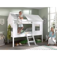 Charlotte Baumhaus Bett 90 x 200 cm Liegefläche inkl. Vorhang Set, Creme-Weiß von vipack
